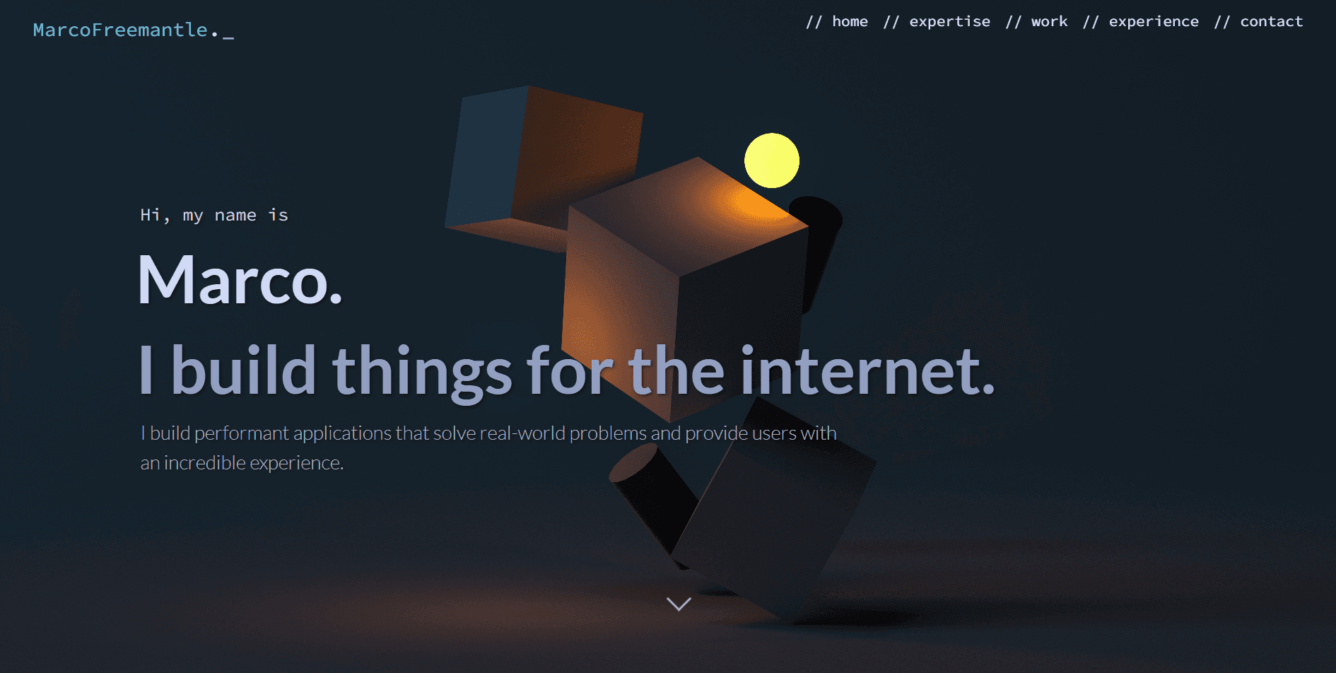 Portfolio v1 website built with React, Tailwind CSS, and TypeScript